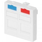 Вставка 45&times;45 мм для 2-х коммутационных модулей типа Keystone, <nobr><nobr>с защитными</nobr></nobr> шторками, <nobr>цвет белый</nobr>