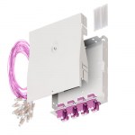 Кросс оптический настенный, полный комплект, <nobr>8 розеток</nobr> 2LC/UPC, <nobr>MM 50/125</nobr> OM4, <nobr>16 портов,</nobr> металл, 163&times;123&times;30 мм, <nobr>цвет серый</nobr>