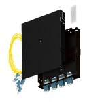 Кросс оптический настенный, полный комплект, <nobr>4 розетки</nobr> 2LC/UPC, SM 9/125 OS2, <nobr>8 портов,</nobr> металл, 163&times;123&times;23 мм, цвет черный