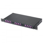Кросс КСП, стационарный, полный комплект, SC/UPC, <nobr>MM 50/125</nobr> OM4, <nobr>12 портов,</nobr> 1U, цвет черный
