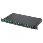 Кросс КСП, стационарный, полный комплект, SC/APC, SM 9/125 OS2, <nobr>12 портов,</nobr> 1U, цвет черный