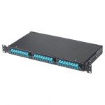 Кросс КСП, стационарный, полный комплект, SC/UPC, <nobr>MM 50/125</nobr> OM3, <nobr>24 порта,</nobr> 1U, цвет черный