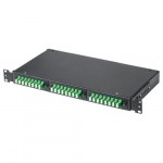 Кросс КСП, стационарный, полный комплект, <nobr>24 розетки</nobr> 2LC/APC, SM 9/125 OS2, <nobr>48 портов,</nobr> 1U, цвет черный