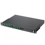 Кросс КТП, выдвижной, полный комплект, SC/APC, SM 9/125 OS2, <nobr>8 портов,</nobr> 1U, цвет черный