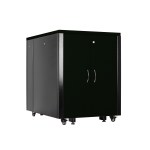 Шкаф Серверный Звукоизолированный 17U, 750&times;1130, двустворчатые двери, отделка Черный 0080, цвет металлического корпуса черный
