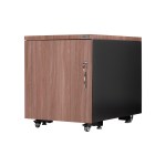 Шкаф-Тумба Звукоизолированный 12U, 600&times;850, одностворчатая дверь, отделка ясень Шимо темный 3128, цвет металлического корпуса черный