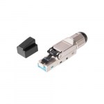 Коннектор RJ45/8P8° C под витую пару, Кат.5e, T568B, самозажимной, <nobr>полный экран</nobr>