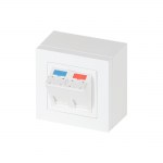 Рабочее место коммутационное, наст. исп., 84&times;84, <nobr>2 модуля</nobr> RJ-45, категория 5e STP, <nobr>цвет белый</nobr>