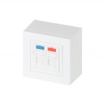 Рабочее место коммутационное, наст. исп., 84&times;84, <nobr>2 модуля</nobr> RJ-45, категория <nobr>6 UTP,</nobr> <nobr>цвет белый</nobr>