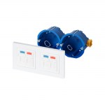 Рабочее место коммутационное, вн. исп., 154&times;83, <nobr>4 модуля</nobr> RJ-45, категория 6A UTP, <nobr>цвет белый</nobr>