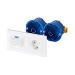 Рабочее место для принтера, вн. исп., 154&times;83, <nobr>1 розетка</nobr> RJ45, категория 5e STP, <nobr>1 розетка</nobr> Shuko белая, <nobr>цвет белый</nobr>