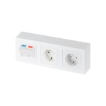 Рабочее место стандартное, наст. исп., 227&times;84, <nobr>2 модуля</nobr> RJ-45 категория 6A STP, <nobr>2 розетки</nobr> Shuko белые, <nobr>цвет белый</nobr>