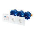 Рабочее место стандартное, вн. исп., 225&times;83, <nobr>2 модуля</nobr> RJ-45 категория <nobr>6 STP,</nobr> <nobr>2 розетки</nobr> Shuko белые, <nobr>цвет белый</nobr>