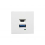 Зарядное устройство, 45&times;45 мм, USB А + С, 4,2А, <nobr>65 Вт,</nobr> цвет белый глянец