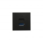 Зарядное устройство, 45&times;45 мм, USB А + С, 4,2А, <nobr>65 Вт,</nobr> цвет черный матовый